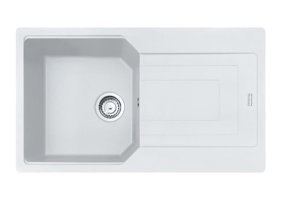 Franke UBG 611-86 Bianco 500 mm Damlalıklı Tezgah Üstü Tek Gözlü Dikdörtgen Sağ Granit Eviye Gri