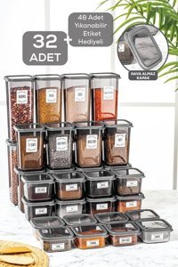 Meleni Home 32 Parça Kare Plastik Saklama Kabı