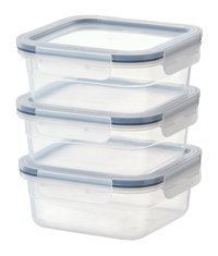 Ikea 3 Parça Kare Plastik Saklama Kabı