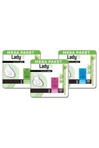 Lady Fit Bambu Organik Antialerjik İnce Hijyenik Ped 124'lü Hijyenik Ped 3 Adet
