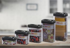 Herevin 5 Parça Dikdörtgen Plastik Saklama Kabı