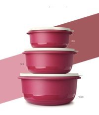 Tupperware Miksim 3 Parça Yuvarlak Plastik Saklama Kabı