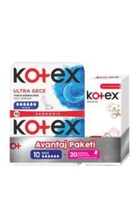 Kotex Organik Antialerjik Orta Normal-Gece 30'lu Hijyenik Ped 2 Adet