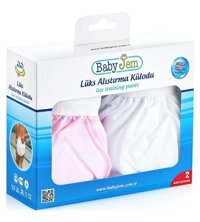 Babyjem 10 - 15 Kg 2'li Sızdırmaz Yıkanabilir Beyaz-Pembe Alıştırma Külodu