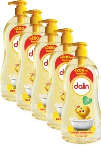 Dalin Göz Yakmayan Hipoalerjenik Hassas Ciltler İçin Bebek Şampuanı 5x900 ml