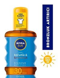 Nivea Spf 30 Bronzluk ve Koruyucu Güneş Karoten Özü Hızlı 30 Faktör Vücut-Yüz İçin Bronzlaştırıcı Yağ 200 ml