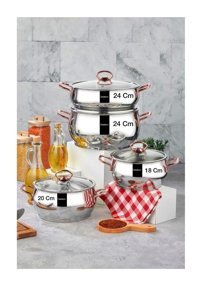 Cooker Ckr2995 8 Parça Çelik Tencere Seti