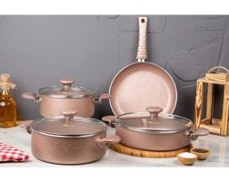 Meşeler Granit 7 Parça Alüminyum Tencere Seti