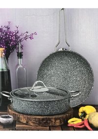 Taç Granit 3 Parça Granit Tencere ve Tava Seti