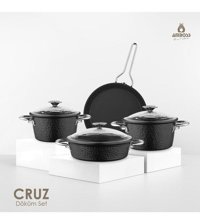 Amboss Cruz 7 Parça Döküm - Granit Tencere Seti