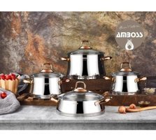 Amboss Ore-6282 8 Parça Çelik Tencere Seti