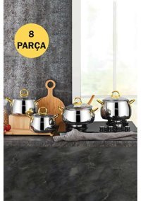 Kahramanlar 2000 8 Parça Çelik Tencere Seti