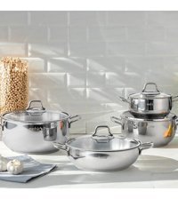 Nehir Silver 8 Parça Çelik Tencere Seti