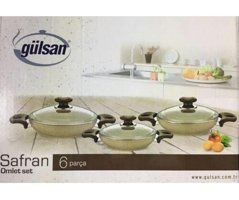 Gülsan Safran 6 Parça Granit Tencere ve Tava Seti