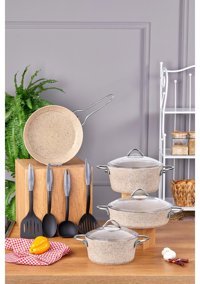 Taç Grand 11 Parça Granit Tencere Seti