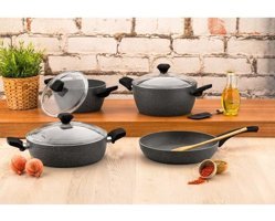 Evimsaray Zest Gusto 7 Parça Ptfe Kaplama Tencere Seti