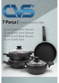CVS Mastercook 7 Parça Granit Tencere Seti