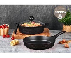 Amboss Kuvars 3 Parça Döküm Tencere Seti