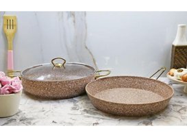 Evita Eco Gold 3 Parça Granit Tencere Seti