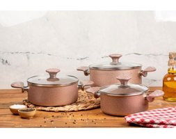 Meşeler Granit 6 Parça Alüminyum Tencere ve Tava Seti