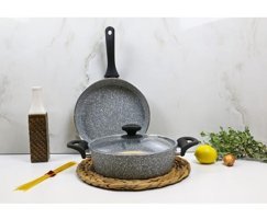 Evita Eco Bio 3 Parça Granit Tencere Seti