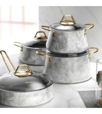 Brioni Marble 7 Parça Granit Tencere Seti