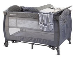 Kraft Bremen Metal 15 kg Kapasiteli Ayarlanabilir Taşınabilir Ara Katlı 120x70 cm Sallanan Park Yatak Gri
