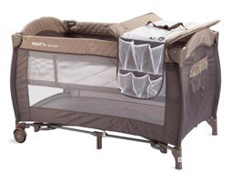 Kraft Bremen Metal 15 kg Kapasiteli Ayarlanabilir Taşınabilir Ara Katlı 120x70 cm Sallanan Park Yatak Bej