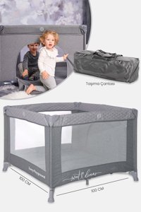 Lorelli Sunny Playground Alüminyum Taşınabilir 100x100 cm Park Yatak Gri
