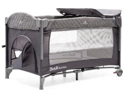 Duux Alüminyum 20 kg Kapasiteli Taşınabilir Ara Katlı 120x70 cm Sallanan Anne Yanı Park Yatak Gri