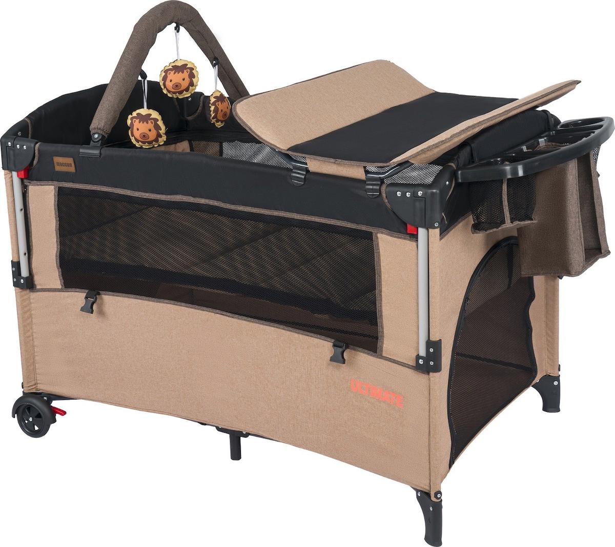 Maccon Ultimate Alüminyum 25 kg Kapasiteli Taşınabilir Ara Katlı 110x70 cm Sallanan Park Yatak Bej