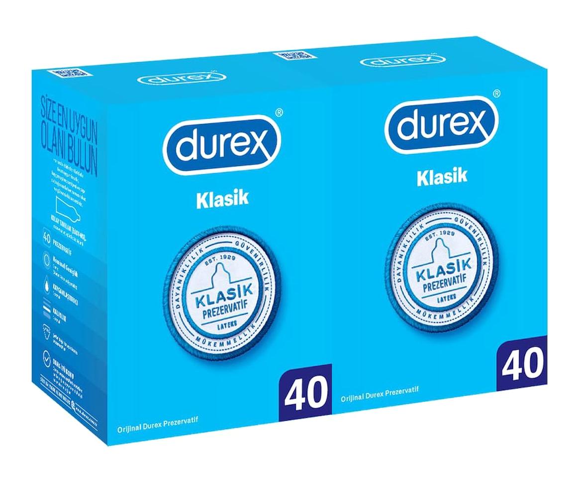 Durex Klasik Geciktiricili Prezervatif 2x40'lı