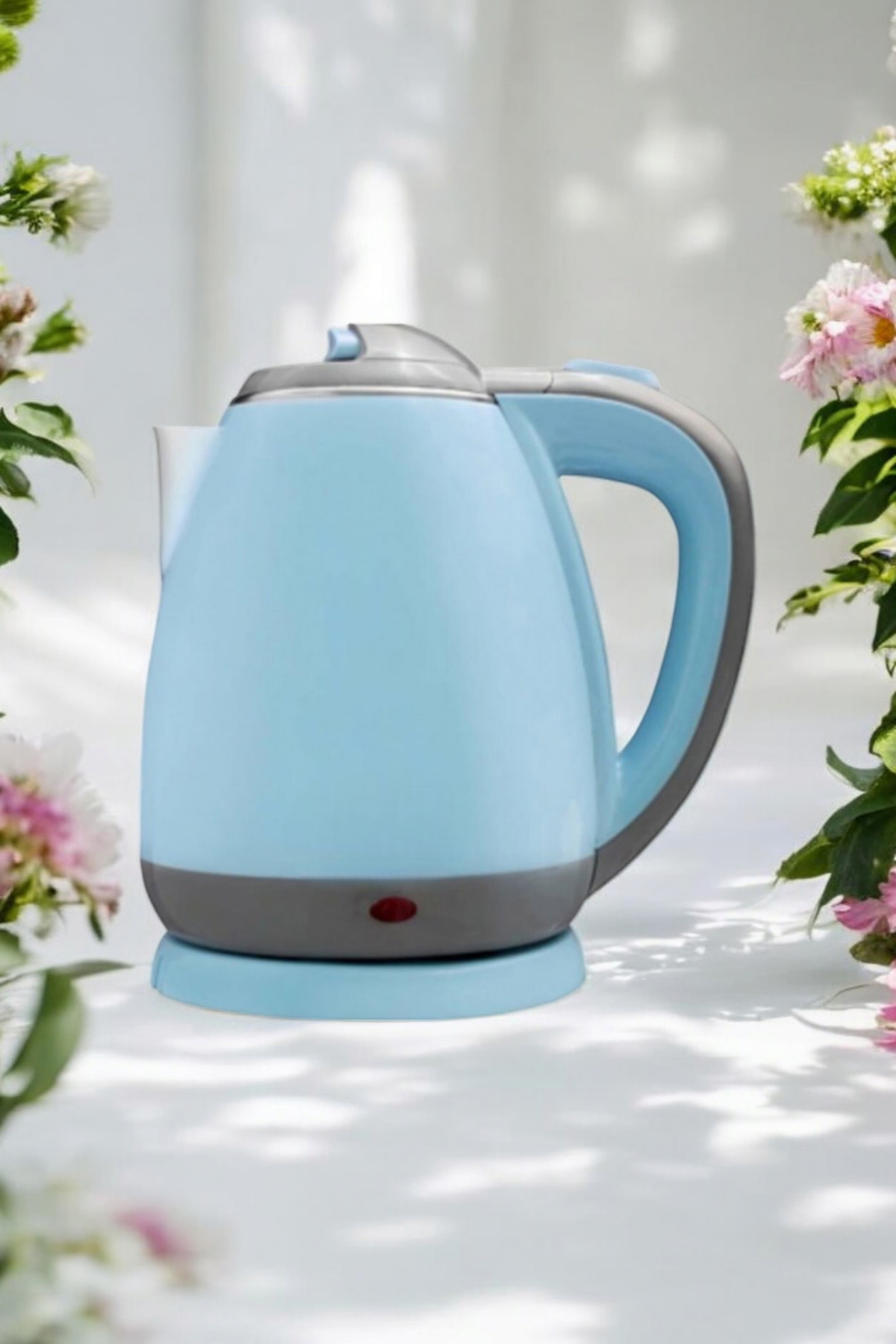 Girist Çelik 1.8 lt 1800 W Işıklı Retro Mavi Kettle