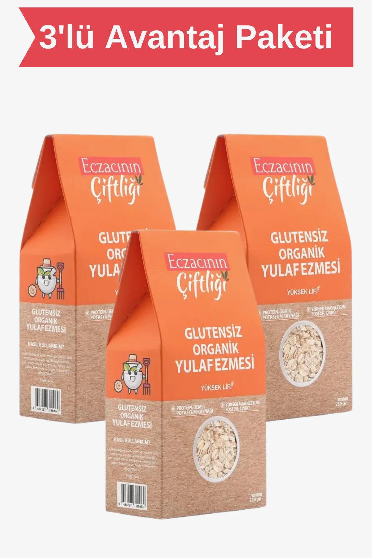 Eczacının Çiftliği Glutensiz Yulaf Ezmesi 3x250 gr