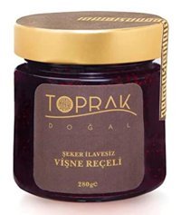 Toprak Doğal Şekersiz Chia Tohumlu Vişne Reçeli 280 gr