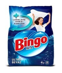 Bingo Matik Ultra Beyaz Beyazlar İçin 52 Yıkama Toz Deterjan 2x4 kg