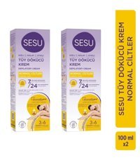 Sesu Normal Ciltler İçin Koltuk Altı Bacak Genital Bölge Kadın Tüy Dökücü Krem 2x100 ml