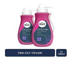 Veet Tüm Ciltler İçin Koltuk Altı Bacak Genital Bölge Kadın Tüy Dökücü Krem 2x400 ml