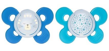 Chicco Physioforma Comfort 0-6 Ay Ortodontik Damaklı Silikon 2'li Emzik Gri-Pembe
