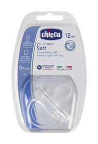 Chicco Physio 18 Ay+ Ortodontik Damaklı Silikon Emzik Şeffaf