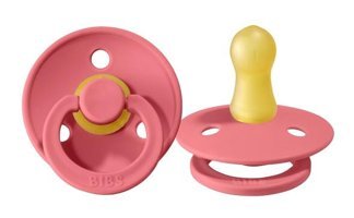 Bibs Doğal 0-6 Ay Delikli Kiraz Uçlu Kauçuk Emzik Pembe