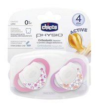 Chicco Physio 6 Ay+ Ortodontik Damaklı Kauçuk Emzik Pembe