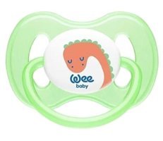 Wee Baby No:2 6-8 Ay Delikli Ortodontik Damaklı Silikon Emzik Sarı