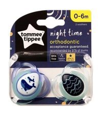 Tommee Tippee Ortodontik 0-6 Ay Fosforlu Delikli Ortodontik Kauçuk 2'li Emzik Turkuaz