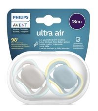 Philips Avent Ultra Air 6-18 Ay+ Kiraz Uçlu Silikon 2'li Emzik Krem
