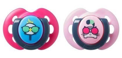 Tommee Tippee Fun Style 0-6 Ay Delikli Ortodontik Kauçuk 2'li Emzik Pembe