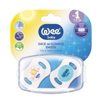 Wee Baby No:1 0-6 Ay Fosforlu Delikli Ortodontik Damaklı Silikon 2'li Emzik Çok Renkli