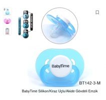 Baby Time 0 Ay+ Ortodontik Damaklı Silikon Emzik Açık Mavi