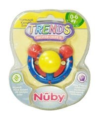 Nuby 5980 0-6 Ay Delikli Damaklı Silikon Emzik Açık Bej-Turuncu
