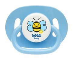 Wee Baby No:2 6 Ay+ Delikli Kiraz Uçlu Silikon Emzik Mavi